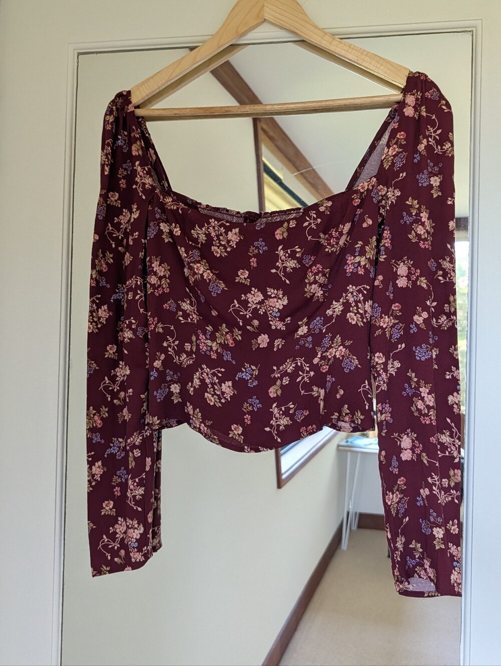 Reformation Long Sleeve Top Size 4 Burgundy
